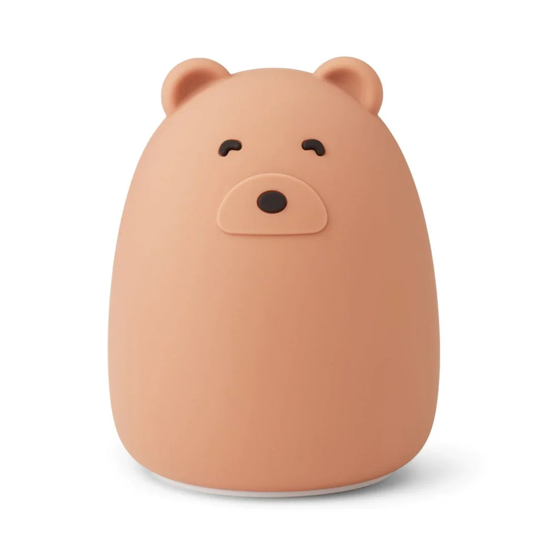 JollyOllys Bear-Shaped Silicone Night Light Peach