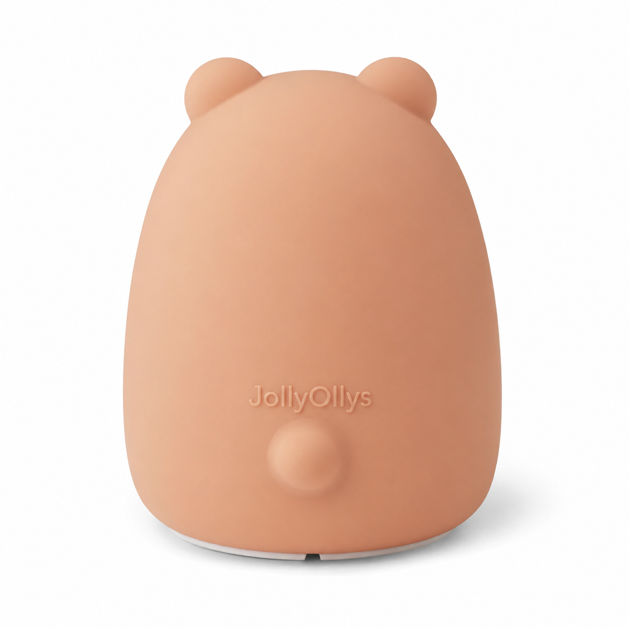 JollyOllys bear-shaped peach silicone night light for kids bedroom, nursery, and playroom decor
